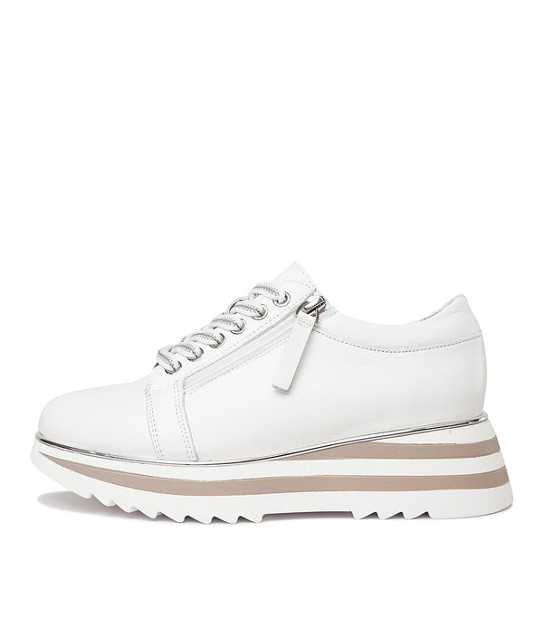 Hosting White Leather Sneakers