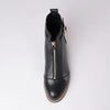 Dooley Black Leather Ankle Boots