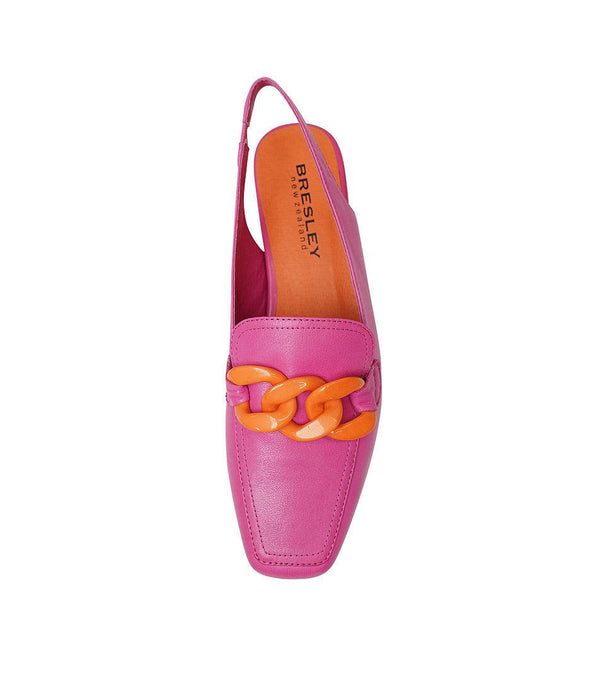 Randal Fuchsia/ Orange Leather Loafers - Shouz