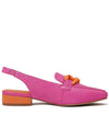 Randal Fuchsia/ Orange Leather Loafers - Shouz