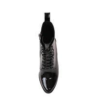 Song Black Patent Leather Boots - Shouz