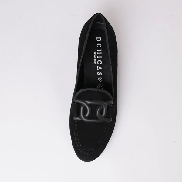 1405 Black Suede Loafers, D'CHICAS - Shouz