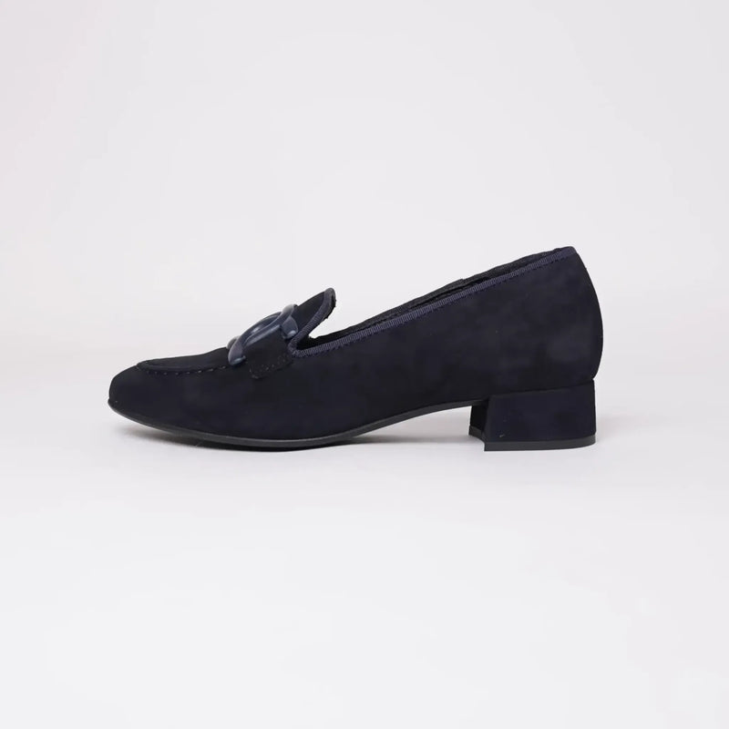 1405 Navy Suede Loafers, D'CHICAS - Shouz