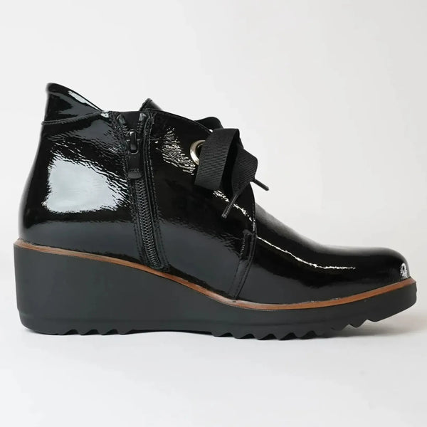4664 Black Patent Ankle Boots