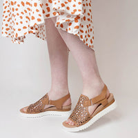 Ansh Dark Tan Leather Sandals