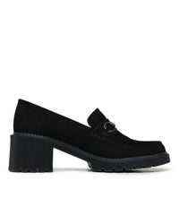 Zoey Black Suede Loafers