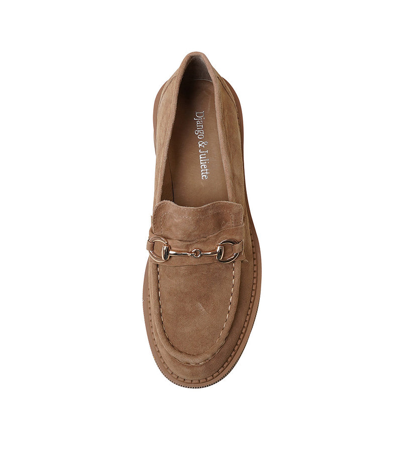Zoey Light Choc Suede Loafers