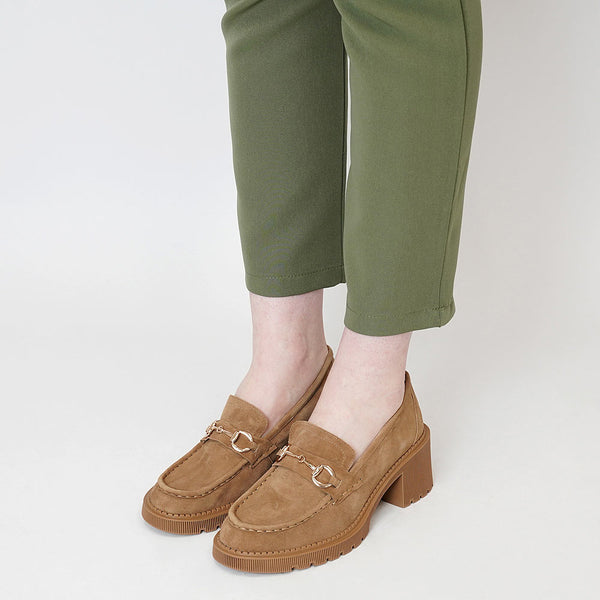Zoey Light Choc Suede Loafers