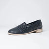 Alycia Navy Leather / Navy Patent Leather Loafers