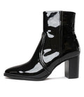 Anahi Black Patent Ankle Boots