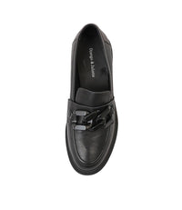 Arrigo Black Leather Loafers - Shouz