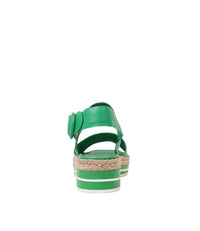 Atha Emerald Leather Sandals - Shouz