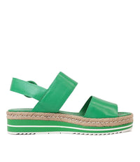 Atha Emerald Leather Sandals - Shouz