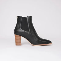 Ayer Black / Natural Leather Ankle Boots