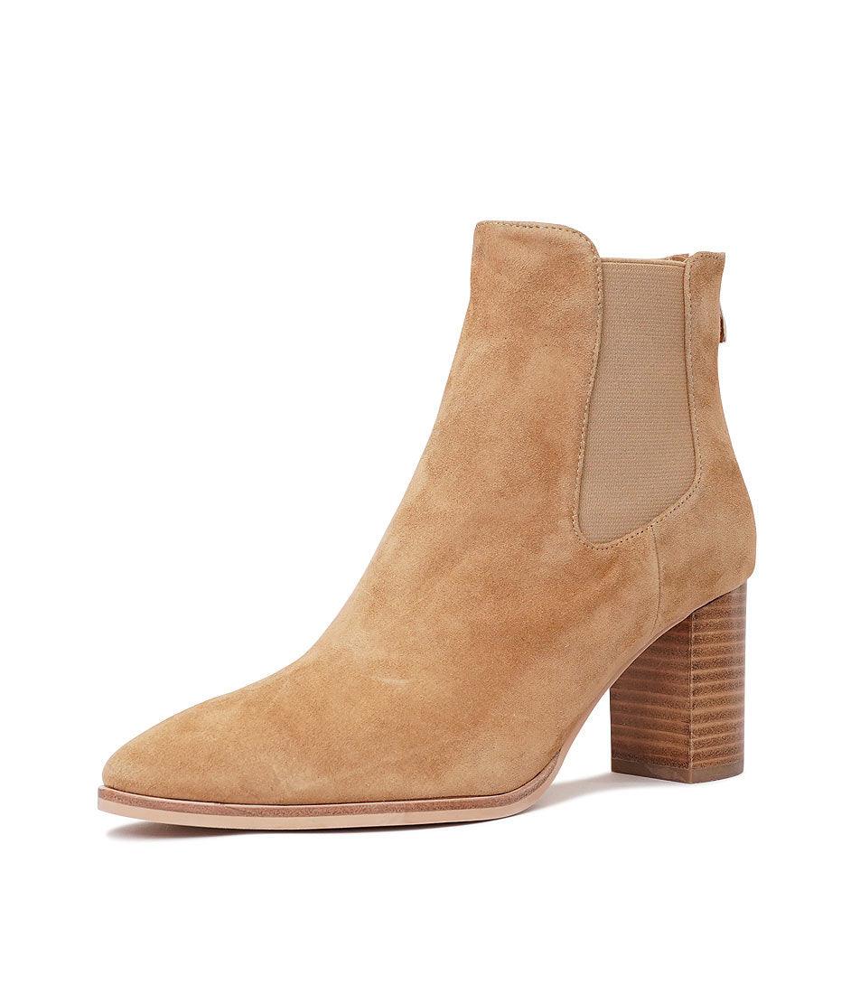 Ayer Sand Suede Ankle Boots - Shouz