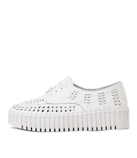 Brodies White Leather Sneakers - Shouz