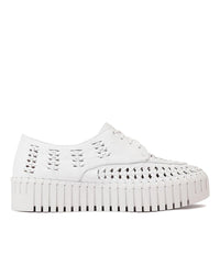 Brodies White Leather Sneakers - Shouz