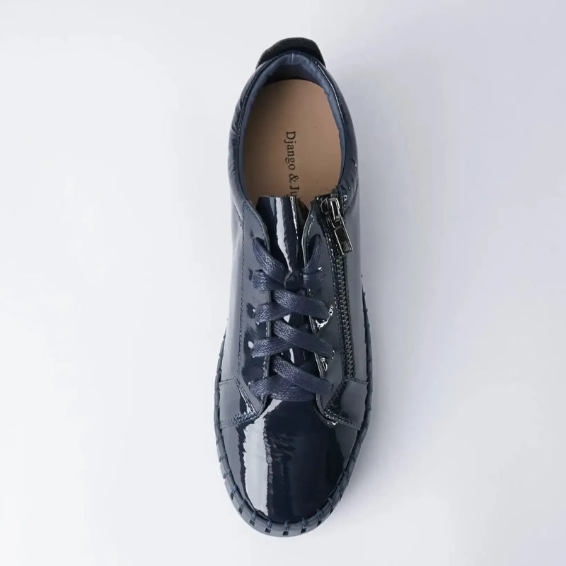 Bump Navy Patent Leather Sneakers