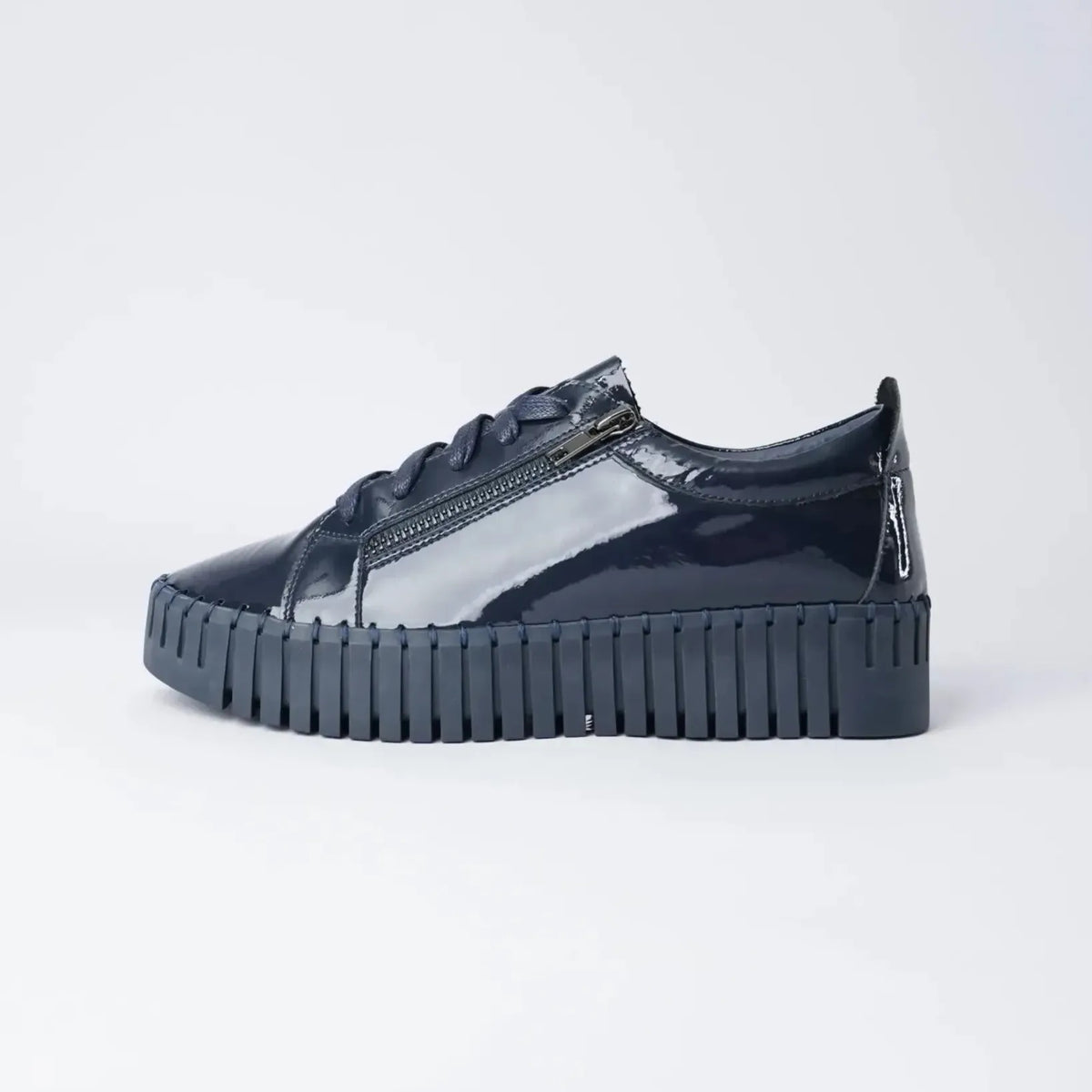 Bump Navy Patent Leather Sneakers