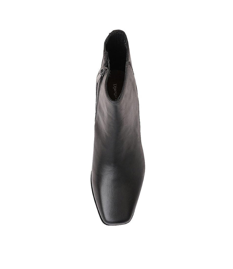 Donaldsy Black Leather Ankle Boots - Shouz