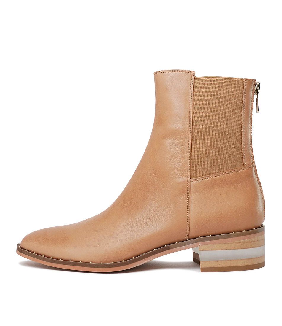 Ferlee Dark Tan Leather Ankle Boots