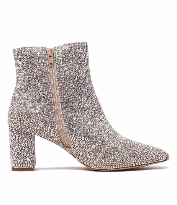 Glister Silver Jewels Ankle Boots - Shouz