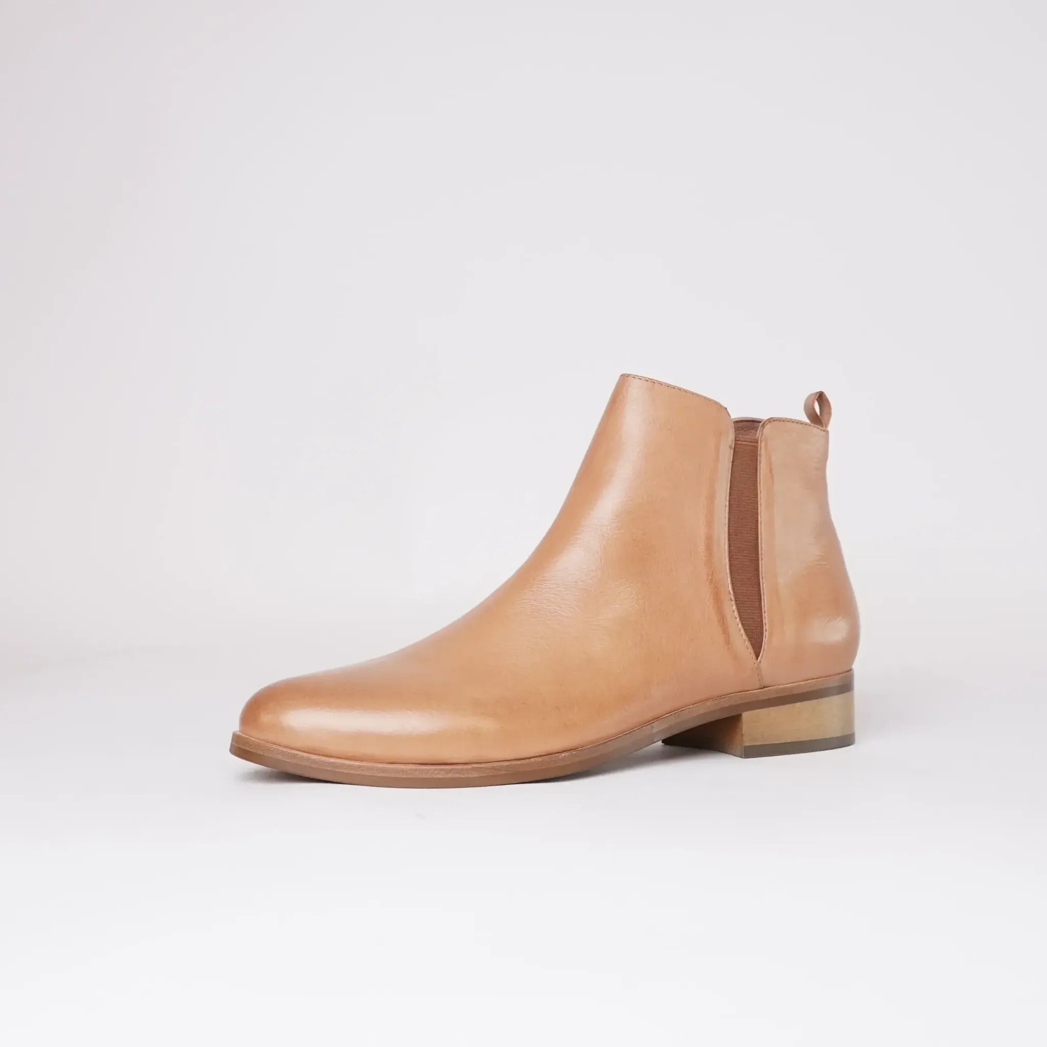 Dark tan ankle boots best sale