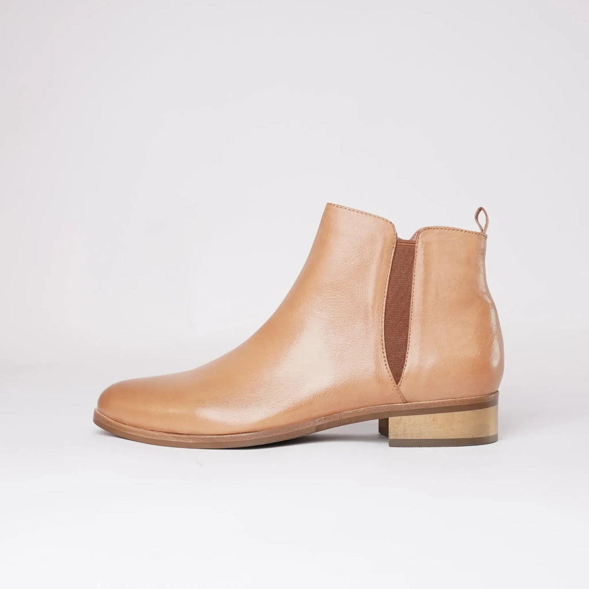 Inflict Dark Tan Leather Ankle Boots