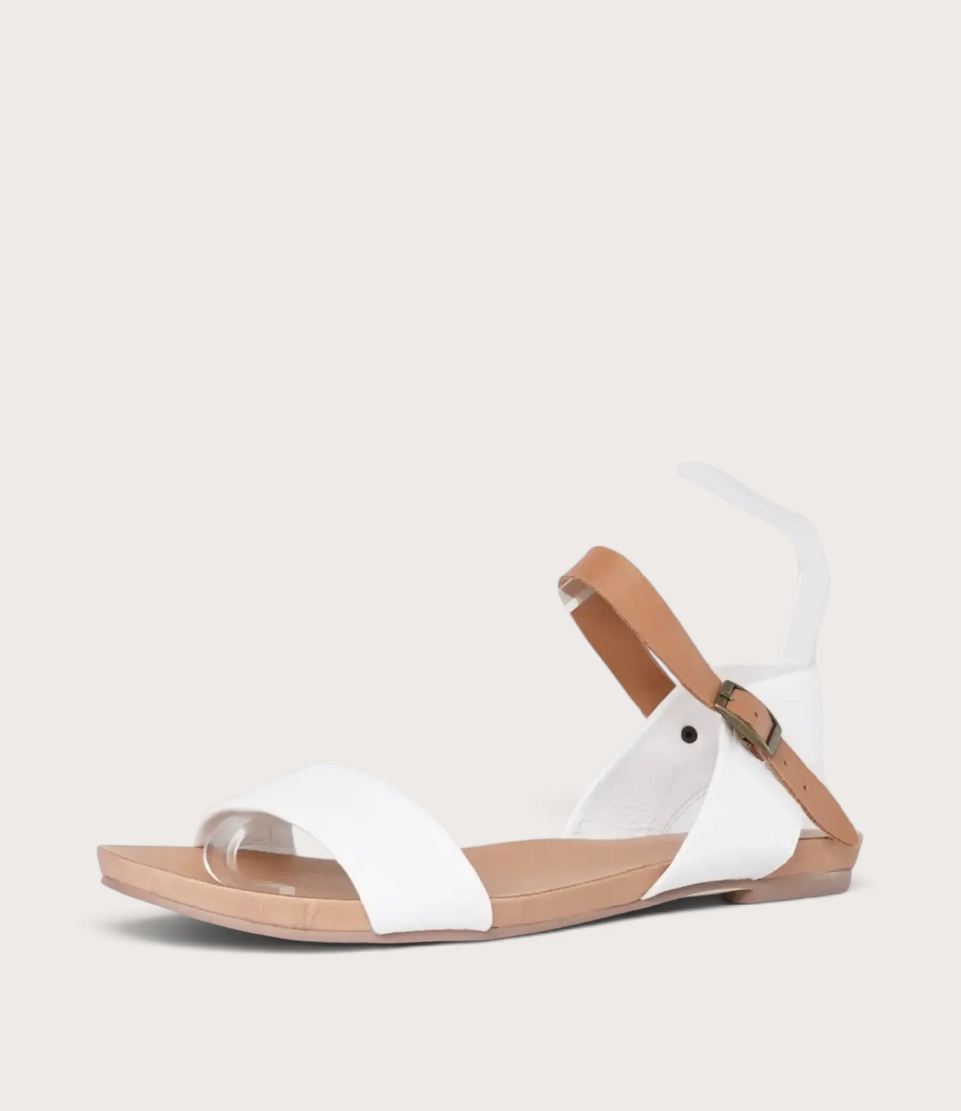 Jinnit White/ Tan Leather Sandals