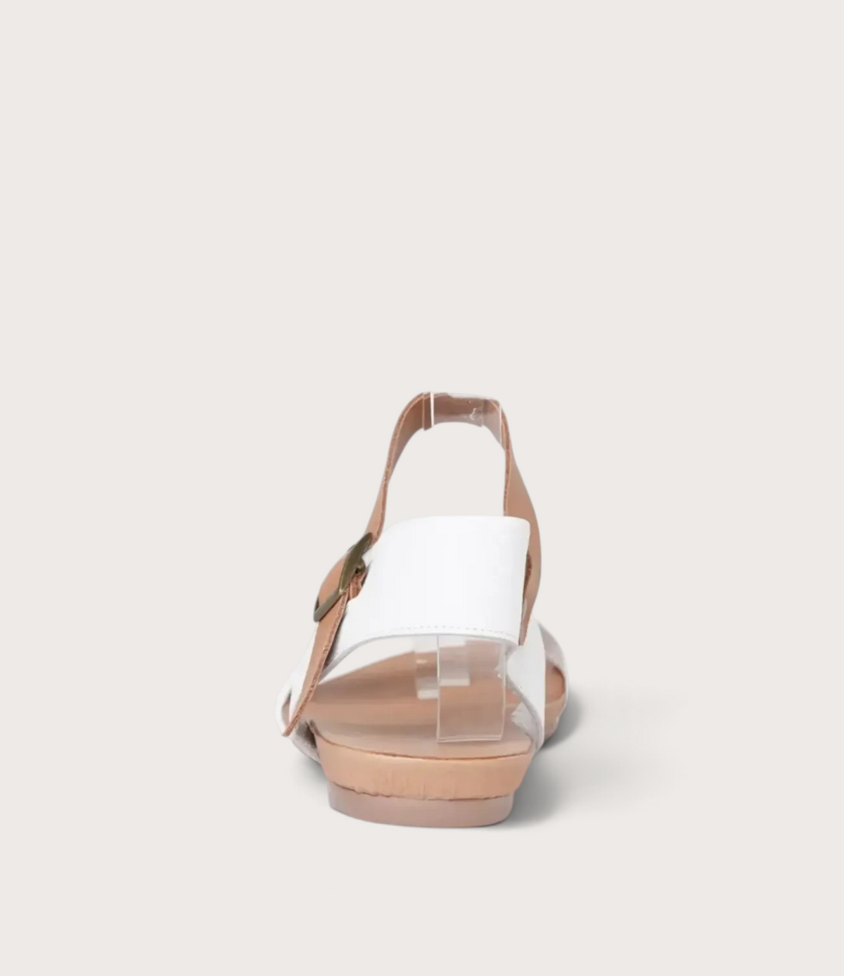 Jinnit White/ Tan Leather Sandals