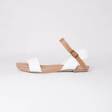 Jinnit White/ Tan Leather Sandals, DJANGO & JULIETTE - Shouz