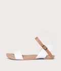 Jinnit White/ Tan Leather Sandals