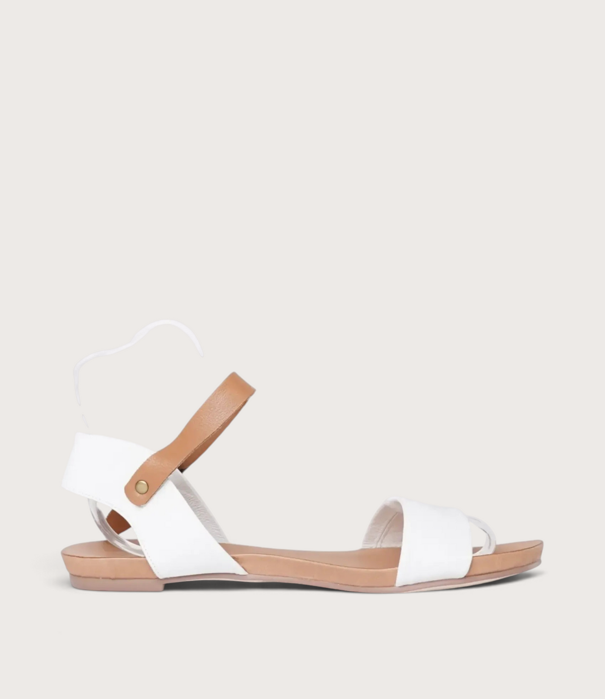 Jinnit White/ Tan Leather Sandals