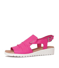 Madis Hot Pink Leather Sandals - Shouz