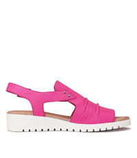 Madis Hot Pink Leather Sandals - Shouz