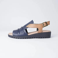 Madis Navy/Tan Leather Sandals
