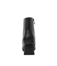 Malitta Black Leather Ankle Boots - Shouz