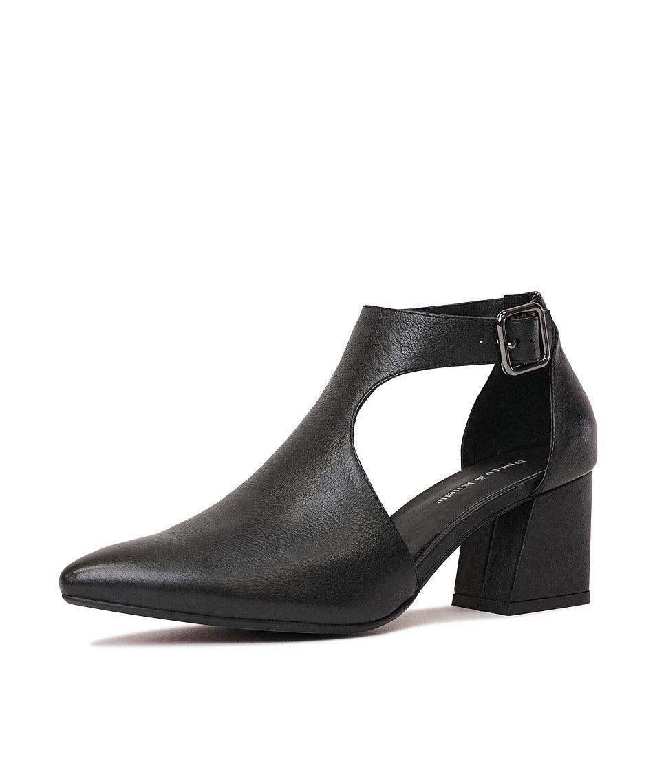 Moreno Black Leather Heels - Shouz