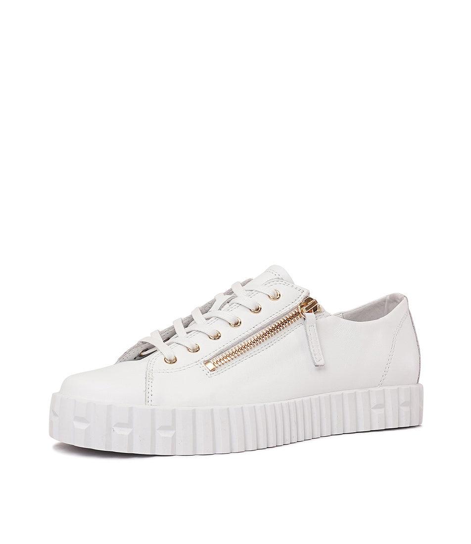 Osloe White Leather Sneakers - Shouz