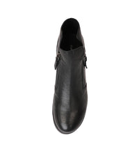 Radio Black Leather Ankle Boots - Shouz