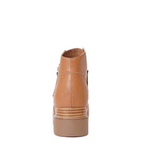 Radio Dark Tan Leather Ankle Boots - Shouz