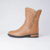 Rhemy Dark Tan Leather / Natural Fur Ankle Boots