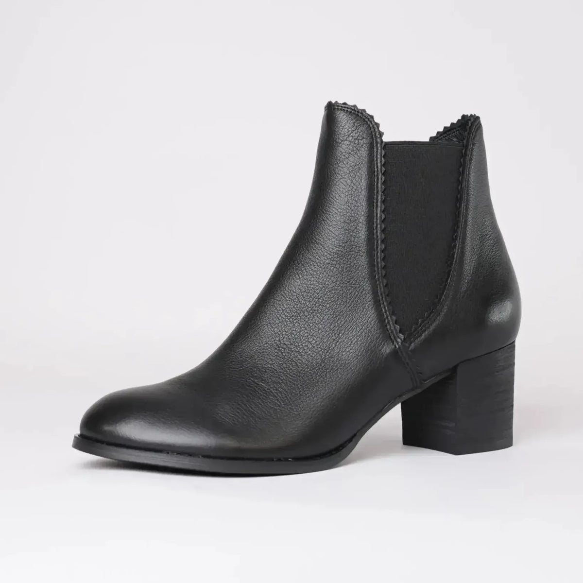 Sadore Black/Black Leather Ankle Boots, DJANGO & JULIETTE - Shouz