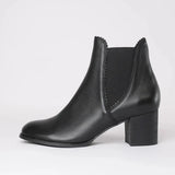 Sadore Black/Black Leather Ankle Boots, DJANGO & JULIETTE - Shouz