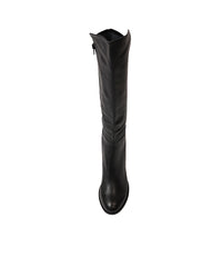 Setley Black/ Black Heel Leather Knee High Boots