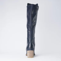 Setley Navy Leather Knee High Boots