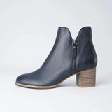 Shiannely Navy Leather Ankle Boots, DJANGO & JULIETTE - Shouz
