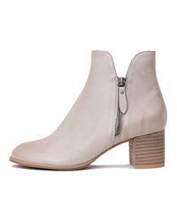 Shiannely Smoke Leather Ankle Boots - Shouz