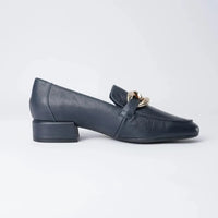 Vivandy Navy Leather Loafers
