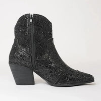 Wagon Black Jewels Leather Boots
